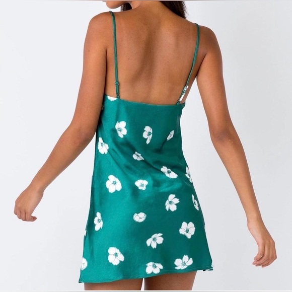 Princess Polly Teal Floral Mini Dress Size 6 - Picture 2 of 8